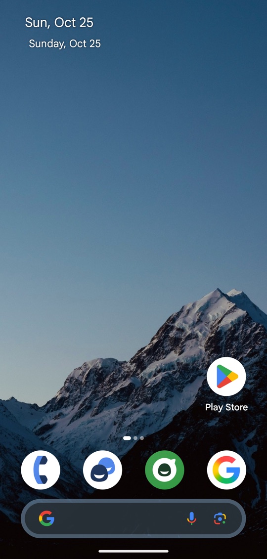 Home screen